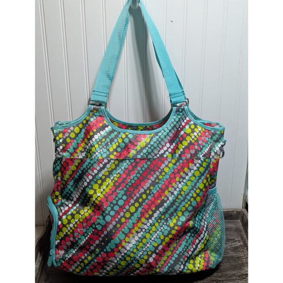 Thirty One Bright Multicolor Multi Purpose Tote Beach Baby Gym Bag - Picture 2 of 7